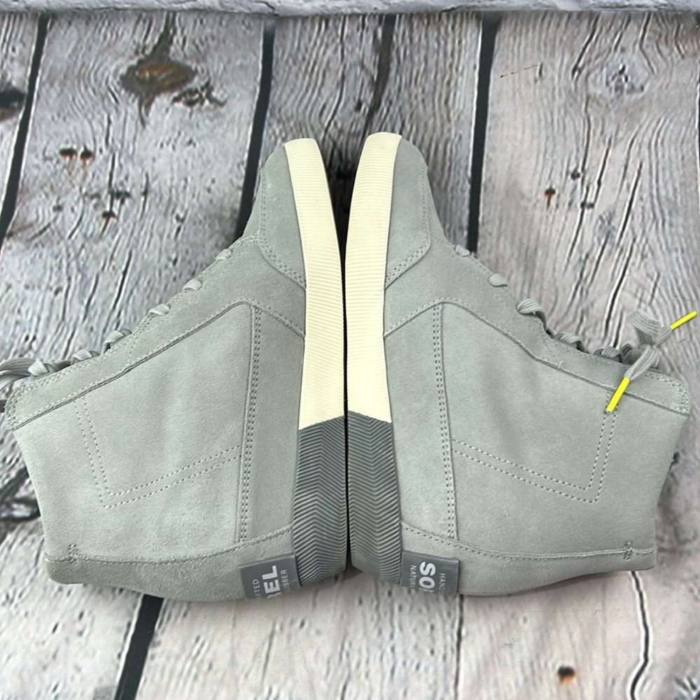 SOREL OUT ‘N ABOUT II Dove Quarry Gray Soft Suede Lace Up Wedge Boot Sneakers - Picture 17 of 17